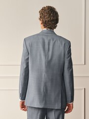 Light Grey Archive Prince Of Wales Wool Blend Double Breasted Check Suit Jacket - Image 3 of 12
