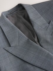 Light Grey Archive Prince Of Wales Wool Blend Double Breasted Check Suit Jacket - Image 9 of 12