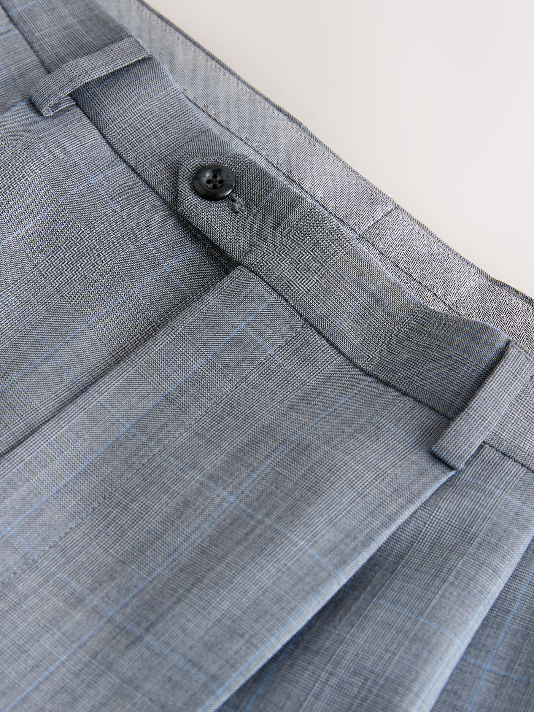 Buy Light Grey Relaxed Fit Archive Prince Of Wales Wool Blend