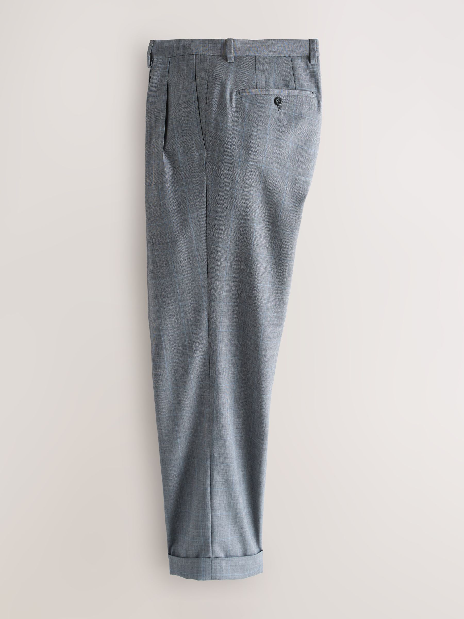 Buy Light Grey Relaxed Fit Archive Prince Of Wales Wool Blend