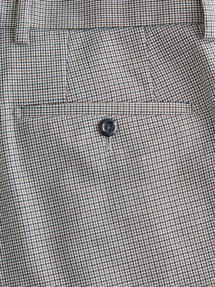 Szary - Relaxed Fit Archive Pleated Puppy Tooth Wool Blend Suit Trousers - Obraz 10 z 10