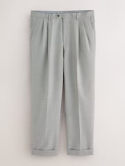 Szary - Relaxed Fit Archive Pleated Puppy Tooth Wool Blend Suit Trousers - Obraz 6 z 10