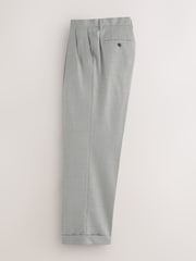 Szary - Relaxed Fit Archive Pleated Puppy Tooth Wool Blend Suit Trousers - Obraz 7 z 10