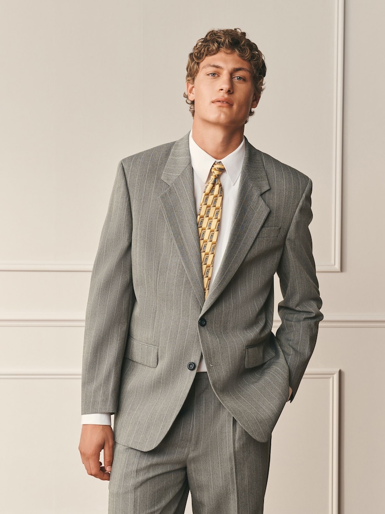 Neutral Archive Striped Wool Blend Suit Jacket - Image 1 of 13