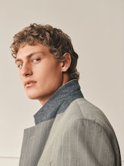 Neutral Archive Striped Wool Blend Suit Jacket - Image 6 of 13