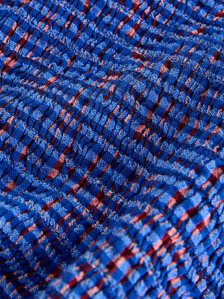 Purple/Blue Gingham Smocked Bandeau Top - Image 6 of 6