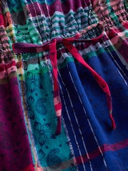 Blue/Red Paisley Print Halterneck Tie-Front Top - Image 9 of 9