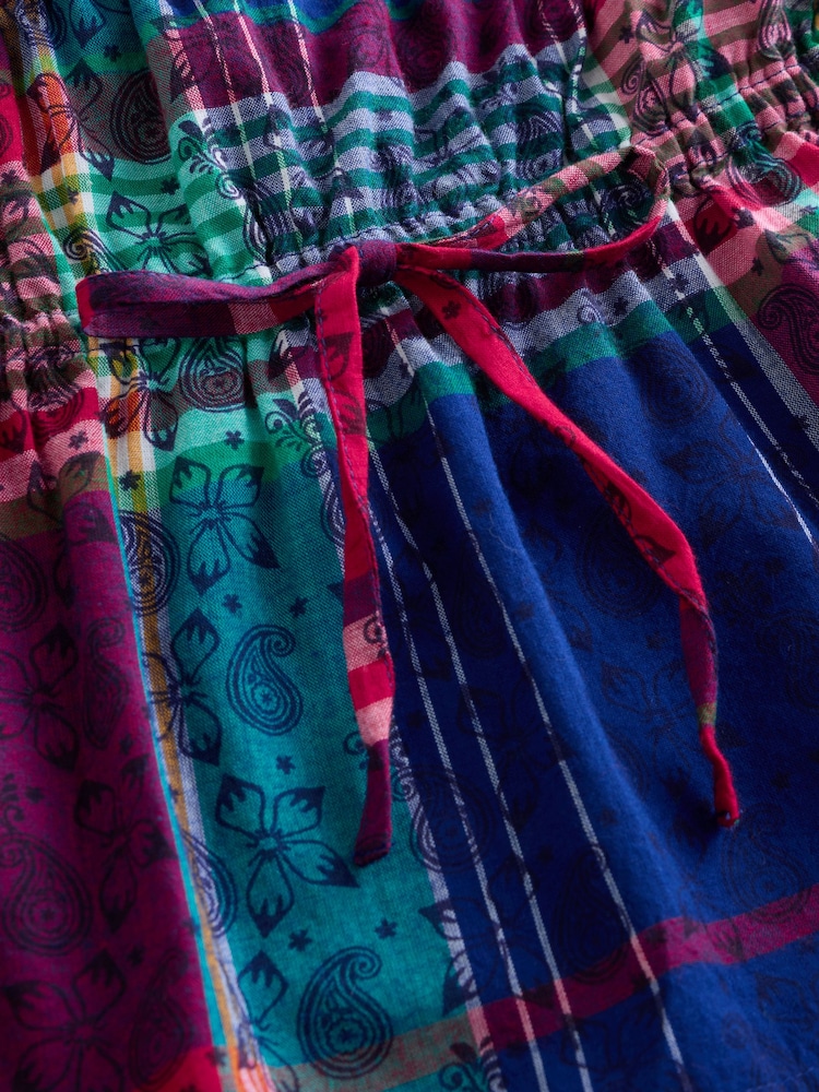 Blue/Red Paisley Print Halterneck Tie-Front Top - Image 9 of 9