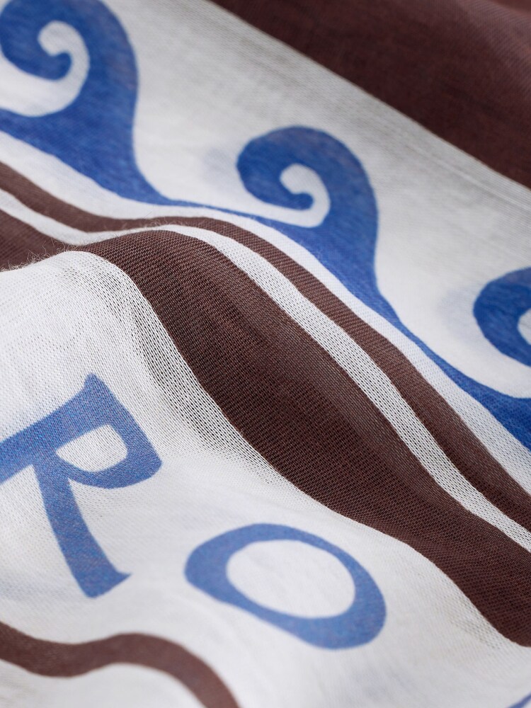 Chocolate Brown Border Print - Lightweight Short Sleeve Shirt - صورة 2 من 3