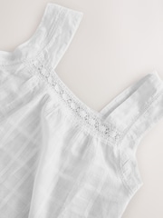 White Square Neck Lace Detail Cami Top - Image 11 of 12