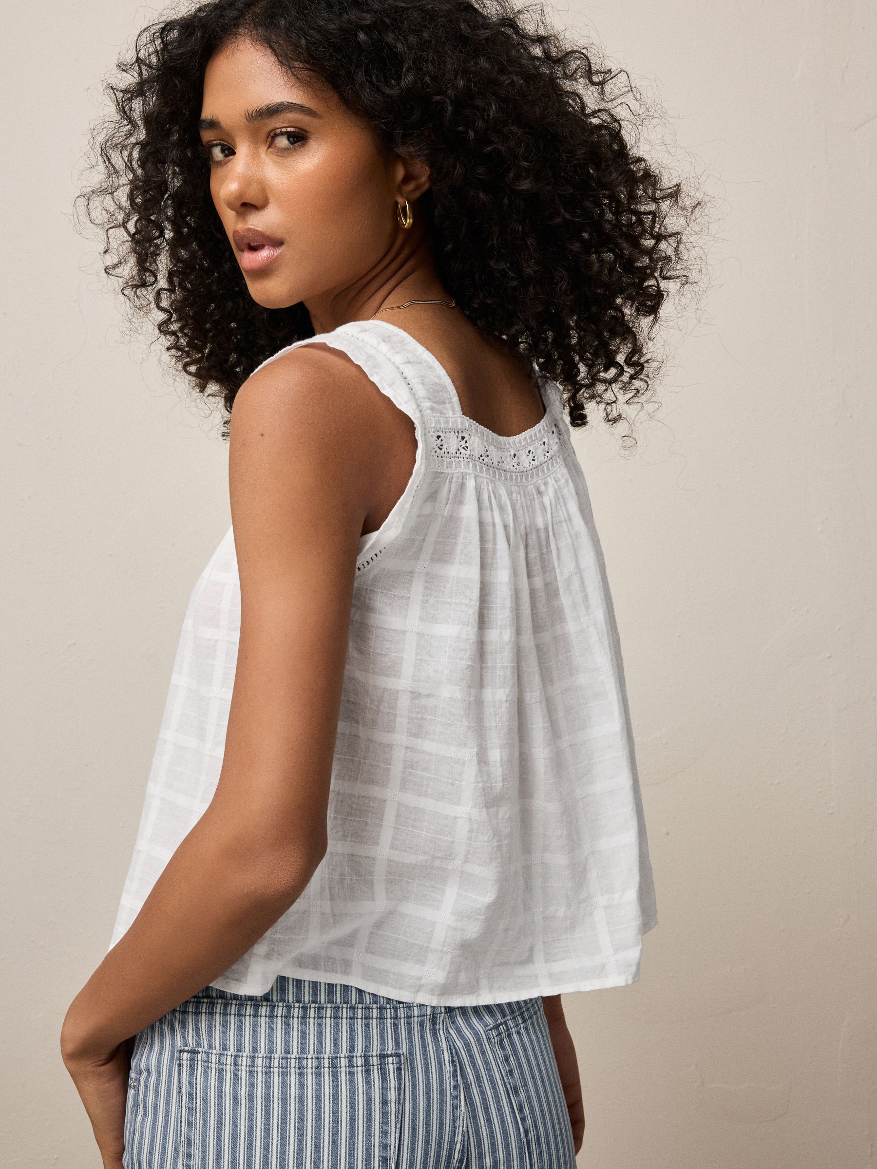 Buy White Square Neck Lace Detail Cami Top from Next USA