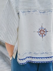 Ecru Stripe N. Premium Short Sleeve Shirt - Image 7 of 9