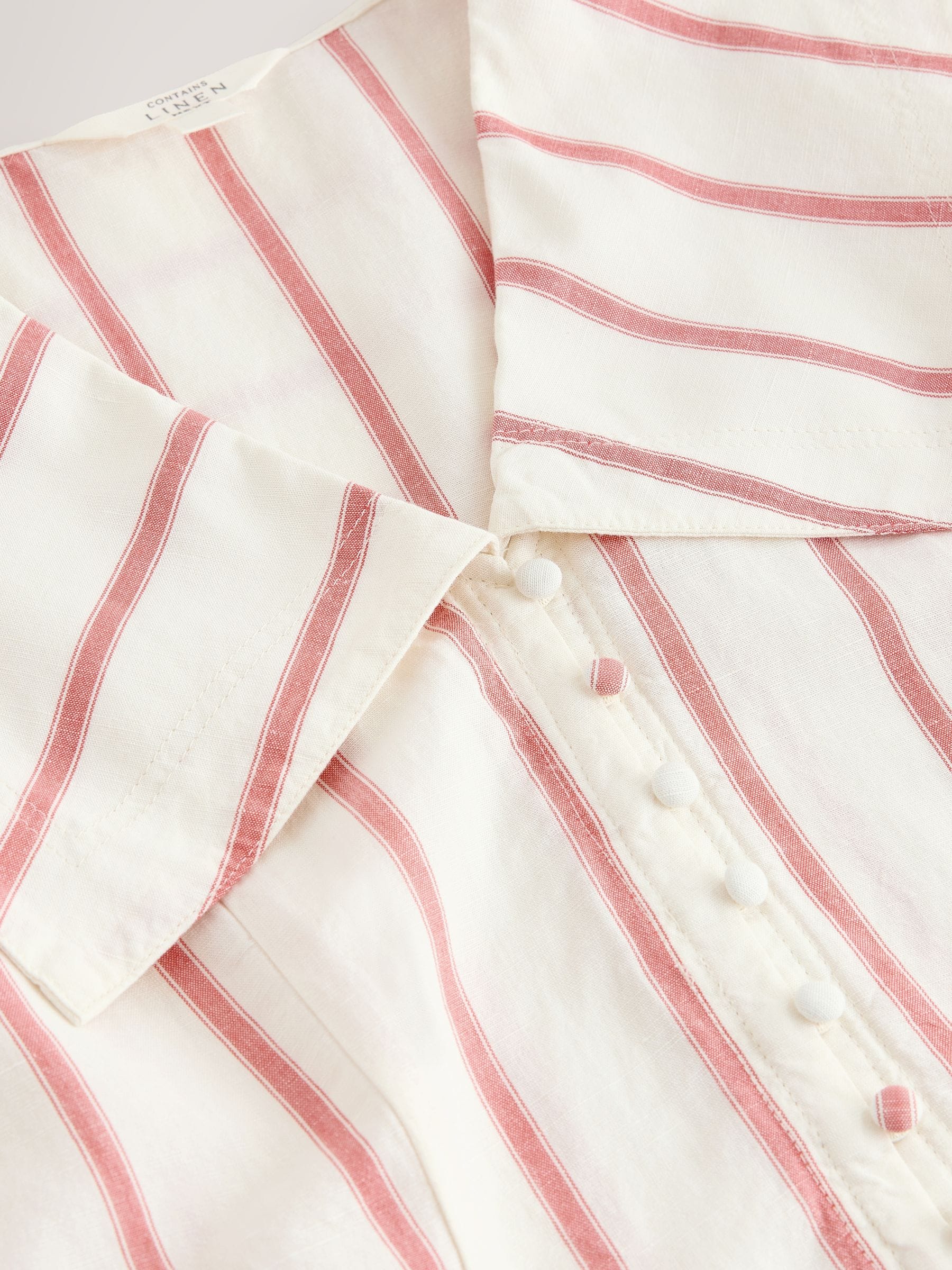 Buy Red/White Stripe Sailor Collar Sleeveless Top with Linen from
