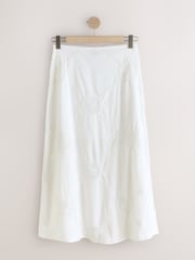 Alb - Crochet Insert Midi Skirt - Imaginea 6 din 8