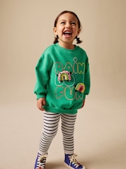 Verde curcubeu - Set Hanorac și Colanți evazați (3luni-7ani) - Imaginea 1 din 9