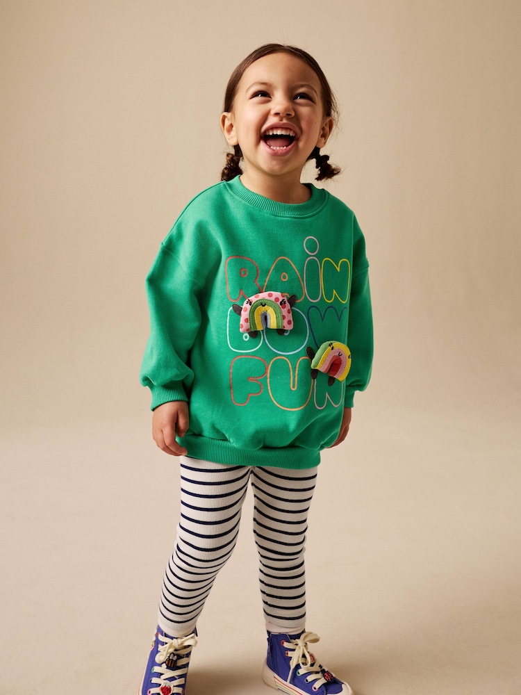 Verde curcubeu - Set Hanorac și Colanți evazați (3luni-7ani) - Imaginea 1 din 9 Verde curcubeu - Set Hanorac și Colanți evazați (3luni-7ani) - Imaginea 1 din 9