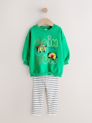 Verde curcubeu - Set Hanorac și Colanți evazați (3luni-7ani) - Imaginea 5 din 9