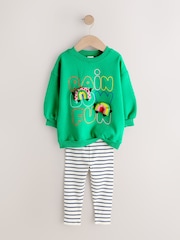 Verde curcubeu - Set Hanorac și Colanți evazați (3luni-7ani) - Imaginea 6 din 9