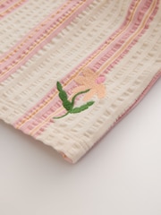 Light Pink Zebra Stripe Crew Neck Sweatshirt & Shorts Set (3mths-7yrs) - Image 8 of 8