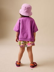 Violett/Tropenprint - Set mit Top und Shorts (3 Monate bis 7 Jahre) - Bild 4 von 10