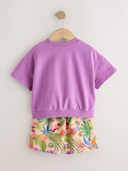 Violett/Tropenprint - Set mit Top und Shorts (3 Monate bis 7 Jahre) - Bild 8 von 10