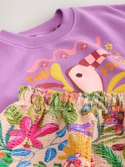 Violett/Tropenprint - Set mit Top und Shorts (3 Monate bis 7 Jahre) - Bild 9 von 10