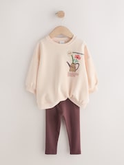 Cream Garden Graphic Sweatshirt and Leggings Set (3mths-7yrs) - Image 2 of 6
