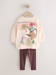 Cream Garden Graphic Sweatshirt and Leggings Set (3mths-7yrs) - Image 3 of 6