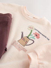 Cream Garden Graphic Sweatshirt and Leggings Set (3mths-7yrs) - Image 8 of 10