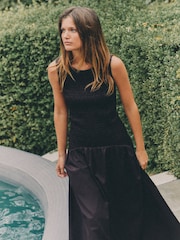 The Set 2 Pack Shirred Sleeveless Maxi Dress Chocolate Brown/Off White - Image 3 of 6