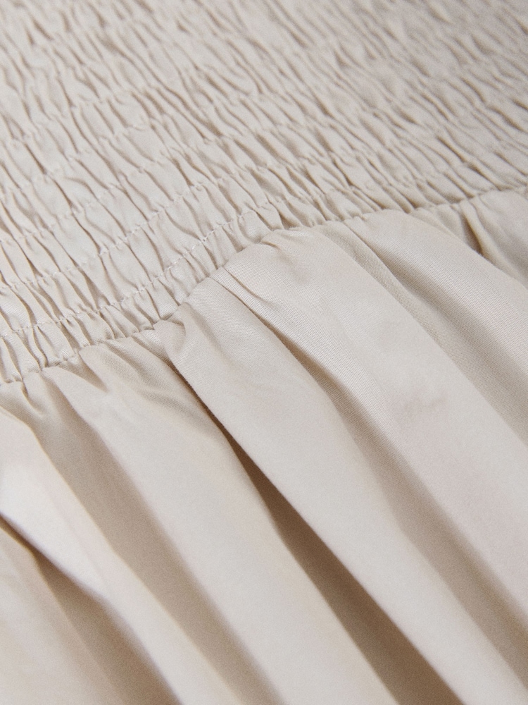 The Set 2 Pack Shirred Sleeveless Maxi Dress Chocolate Brown/Off White - Image 6 of 6 The Set 2 Pack Shirred Sleeveless Maxi Dress Chocolate Brown/Off White - Image 6 of 6