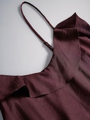 The Set 2 Pack Ruffle Trim Strappy Maxi Dresses Black/Burgundy Red - Image 7 of 8