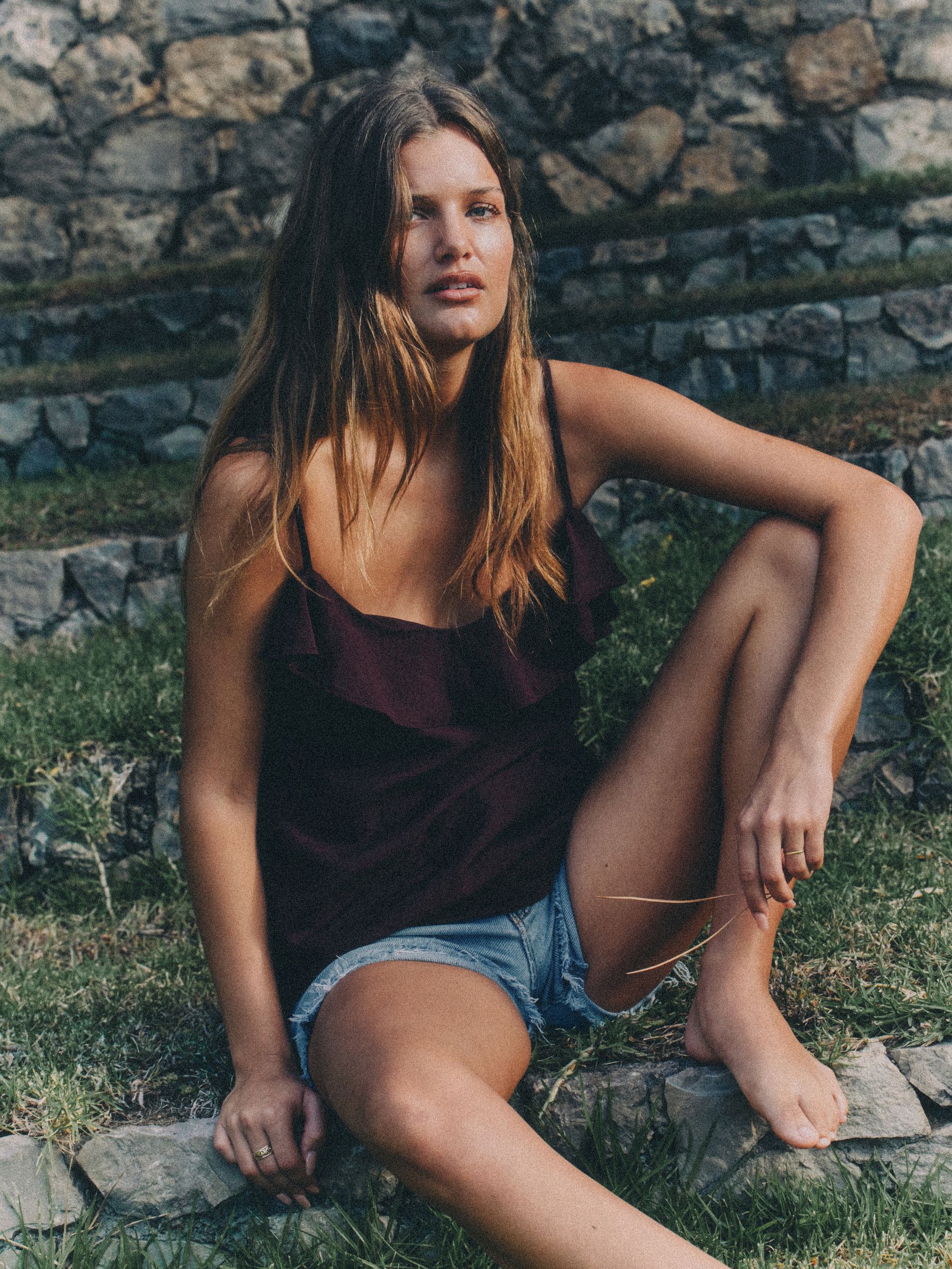 Buy The Set 2 Pack Ruffle Trim Strappy Cami Tops Black/Burgundy