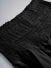 The Set 2 Pack Cotton Shirred Waist Midi Skirts Black/White - Image 8 of 9