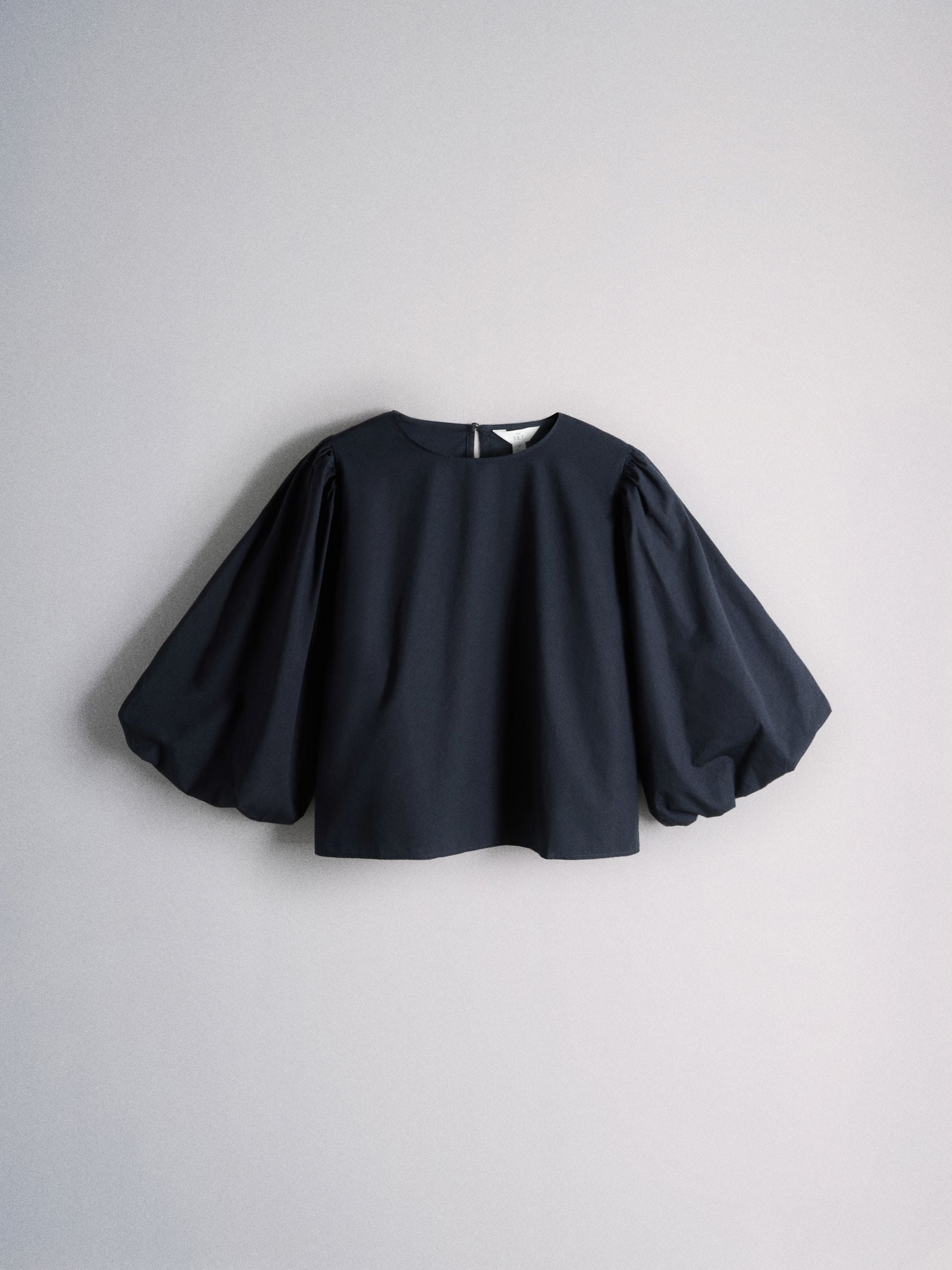Buy The Set 2 Pack Cotton Puff Sleeve Tops Navy Blue/White from