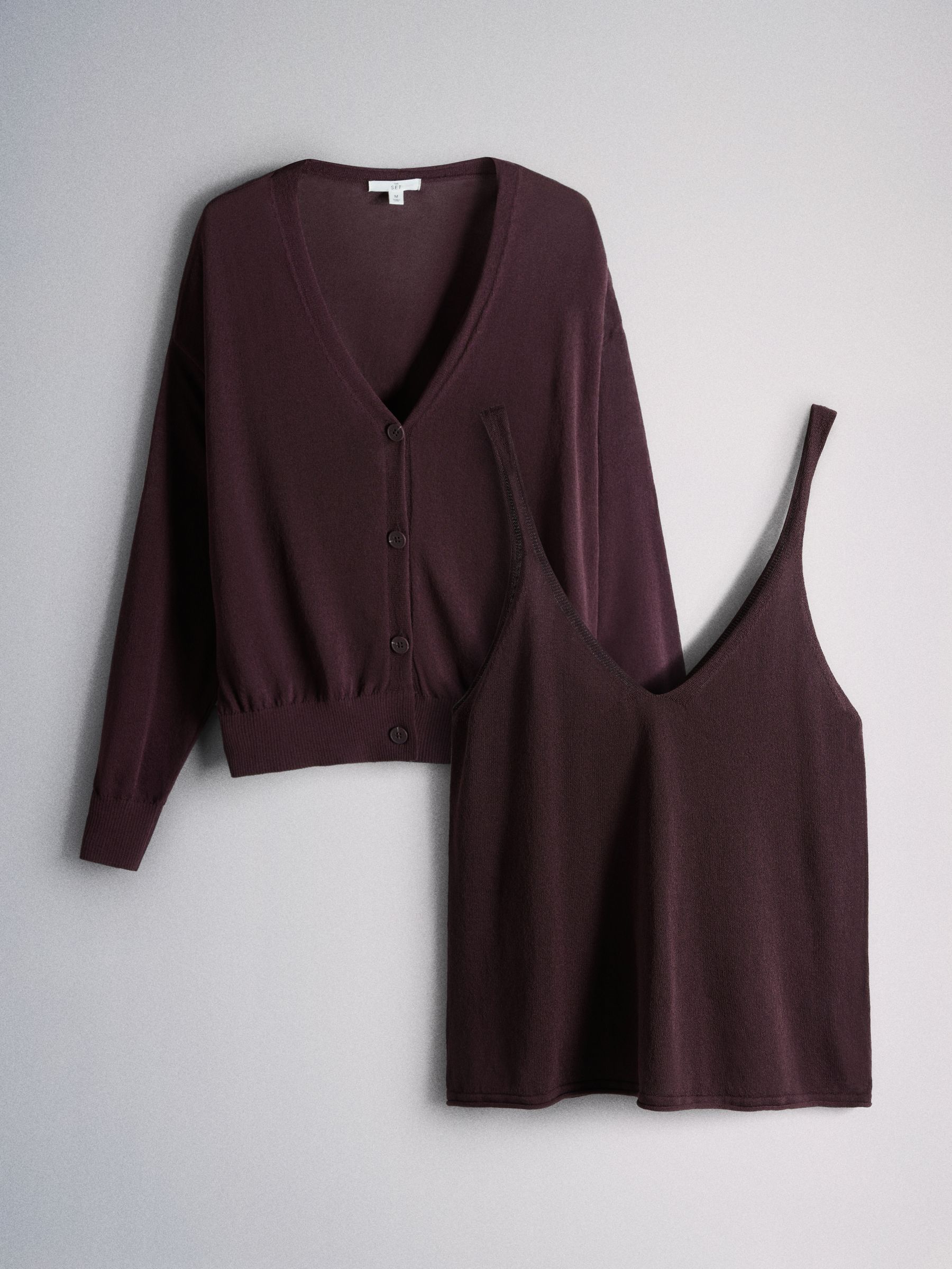 Buy The Set Sheer Cami & Cardigan Set Burgundy Red from Next USA