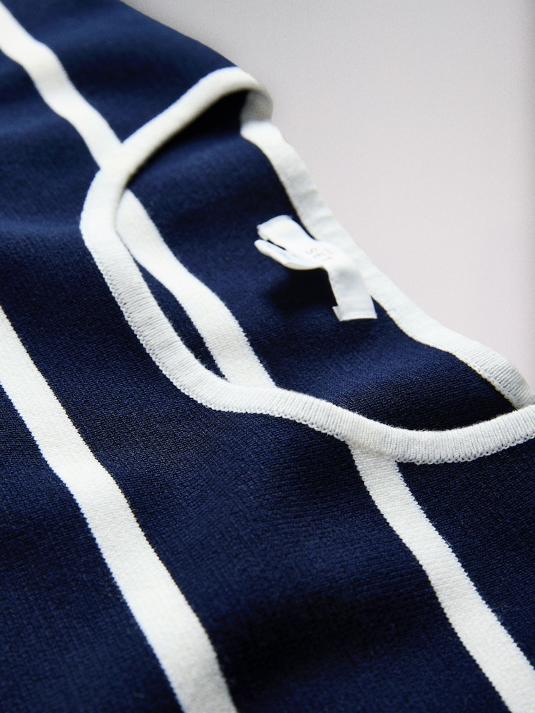 The Set 3 Pack Oversized Knitted T-Shirts Light Blue/Cream/Navy Stripe - Image 6 of 6 The Set 3 Pack Oversized Knitted T-Shirts Light Blue/Cream/Navy Stripe - Image 6 of 6