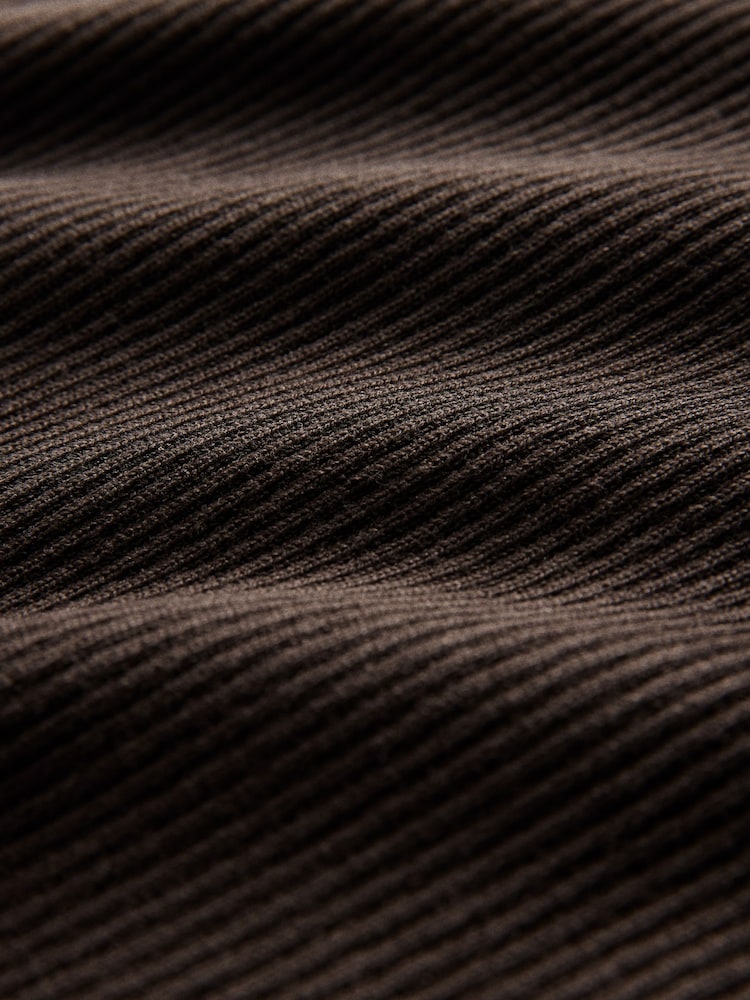 The Set 2 Pack Knitted Ribbed Polo Vests Chocolate Brown/Neutral Cream - Image 10 of 10