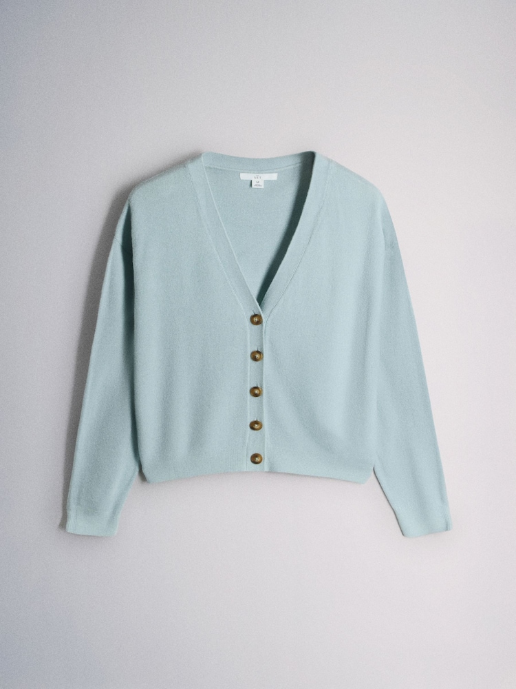 The Set 3 Pack Knitted V-Neck Cardigans White/Grey/Light Blue - Image 6 of 6