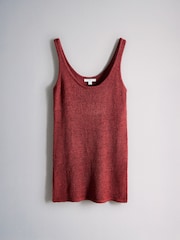 The Set 3 Pack Open Knit Scoop Neck Vest Tops Navy Blue/Brick Red/Cream - Image 7 of 10