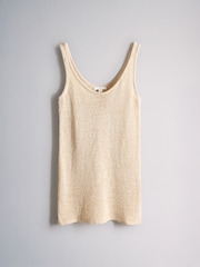 The Set 3 Pack Open Knit Scoop Neck Vest Tops Navy Blue/Brick Red/Cream - Image 8 of 10
