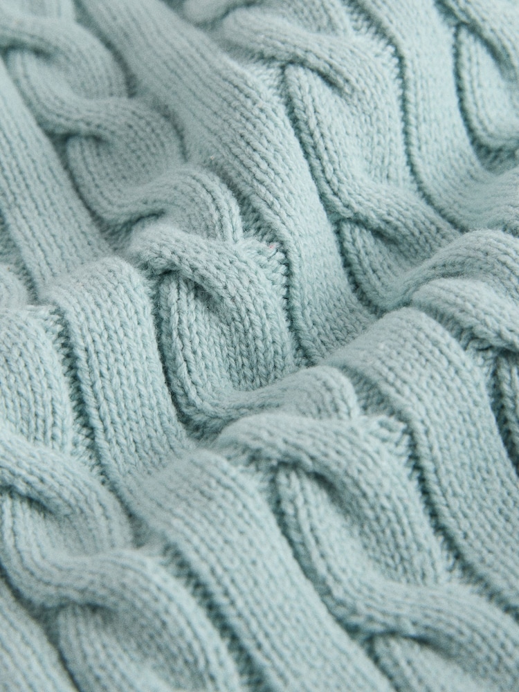 The Set 3/4 Sleeve Cable Knitted Jumpers Blue/Pastel Yellow - Image 5 of 5