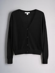 The Set 3 Pack Sheer Knit V-Neck Cardigans Black/Burgundy Red/Stone - Image 10 of 12