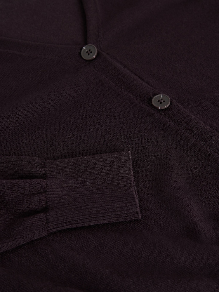 The Set 3 Pack Sheer Knit V-Neck Cardigans Black/Burgundy Red/Stone - Image 12 of 12