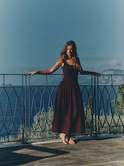 The Set 2 Pack Scallop Trim Sleeveless Scoop Neck Woven Mix Maxi Dress - Bild 1 von 3