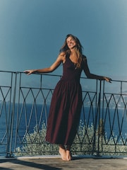 The Set 2 Pack Scallop Trim Sleeveless Scoop Neck Woven Mix Maxi Dress - Bild 3 von 3