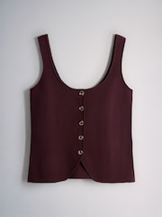 The Set 3 Pack Knitted Button Down Tops Cream/Plum/Dark Navy - Image 2 of 6