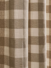 Woven Gingham Check Pencil Pleat Lined Curtains - 5의 이미지 5