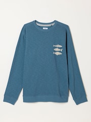 FatFace Blue MCS Crew Sweat Tops - Image 6 of 6
