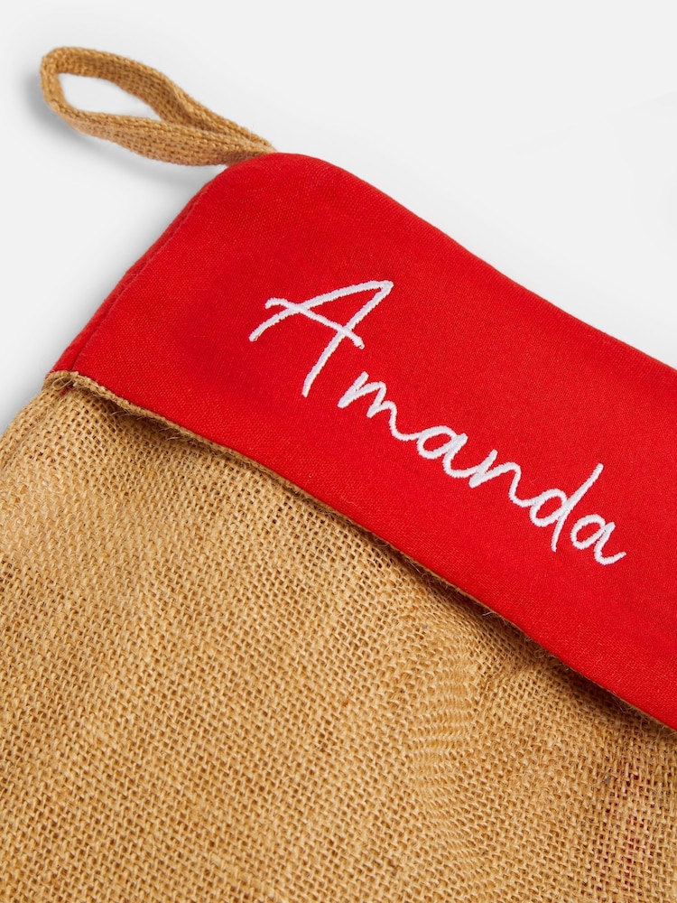 Personalised Christmas Jute Stockings by Stitchstyle. - Image 4 of 4 Personalised Christmas Jute Stockings by Stitchstyle. - Image 4 of 4